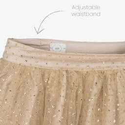 Patachou-Girls Gold Tulle Polka Dot Skirt | Childrensalon Outlet