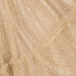 Patachou-Girls Gold Tulle Polka Dot Skirt | Childrensalon Outlet