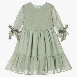 Patachou-Girls Green Chiffon Dress | Childrensalon Outlet
