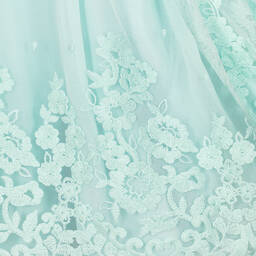 Patachou-Girls Green Embroidered Tulle Dress | Childrensalon Outlet