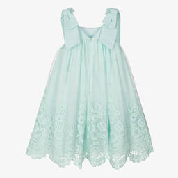 Patachou-Girls Green Embroidered Tulle Dress | Childrensalon Outlet