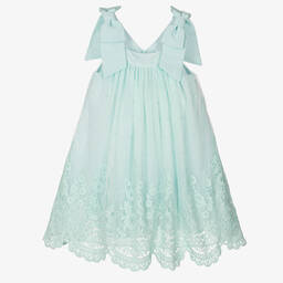 Patachou-Girls Green Embroidered Tulle Dress | Childrensalon Outlet