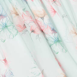 Patachou-Girls Green Floral Chiffon Dress | Childrensalon Outlet