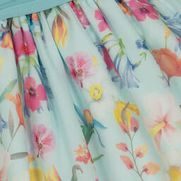 Patachou-Girls Green Floral Chiffon Dress | Childrensalon Outlet