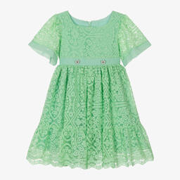 Patachou-Girls Green Lace Dress | Childrensalon Outlet