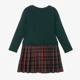 Patachou-Girls Green & Red Tartan Skirt Dress | Childrensalon Outlet