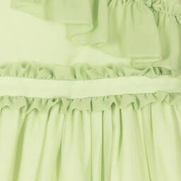 Patachou-فستان كريب شيفون لون أخضر | Childrensalon Outlet