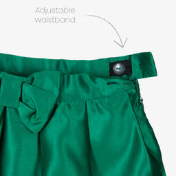 Patachou-Girls Green Satin Skirt | Childrensalon Outlet