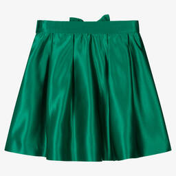 Patachou-Girls Green Satin Skirt | Childrensalon Outlet