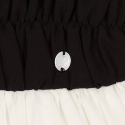 Patachou-Girls Ivory & Black Chiffon Dress | Childrensalon Outlet