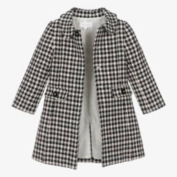 Patachou-Girls Ivory & Black Tweed Coat | Childrensalon Outlet
