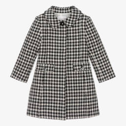 Patachou-Girls Ivory & Black Tweed Coat | Childrensalon Outlet