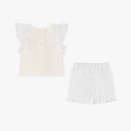 Patachou-Кремовый комплект с вышивкой для девочек | Childrensalon Outlet