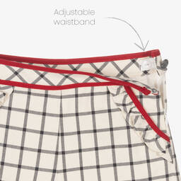 Patachou-Girls Ivory Checked Shorts | Childrensalon Outlet