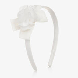 Patachou-Girls Ivory Chiffon Flower Hairband | Childrensalon Outlet