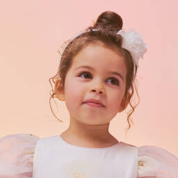 Patachou-Girls Ivory Chiffon Flower Hairband | Childrensalon Outlet