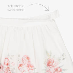 Patachou-Кремовый топ и юбка из шифона с розами | Childrensalon Outlet