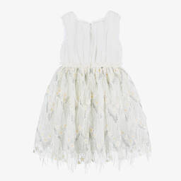 Patachou-Girls Ivory Chiffon & Sequinned Tulle Dress | Childrensalon Outlet