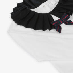 Patachou-توب بياقة قطن لون أبيض للبنات | Childrensalon Outlet