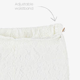Patachou-Girls Ivory Cotton & Lace Trousers | Childrensalon Outlet