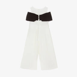 Patachou-Girls Ivory Crêpe Elegance Jumpsuit | Childrensalon Outlet
