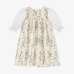 Patachou-Girls Ivory Daisy Embroidered Organza Dress | Childrensalon Outlet