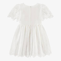 Patachou-فستان قطن شيفون مطرز لون عاجي | Childrensalon Outlet