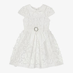 Patachou-Girls Ivory Embroidered Lace Dress | Childrensalon Outlet