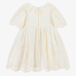 Patachou-Girls Ivory Embroidered Tulle Dress | Childrensalon Outlet