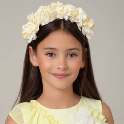 Patachou-Girls Ivory Flower Hairband | Childrensalon Outlet