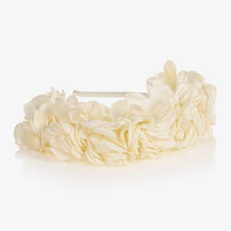 Patachou-Girls Ivory Flower Hairband | Childrensalon Outlet