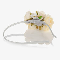 باتاشو-طوق للشعر مزين بورود لون عاجي للبنات | Childrensalon Outlet