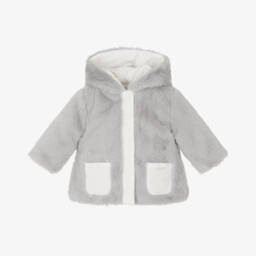 Patachou-Girls Ivory & Grey Dual Coat | Childrensalon Outlet
