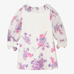 Patachou-Кремовое платье с фиолетовыми цветами | Childrensalon Outlet