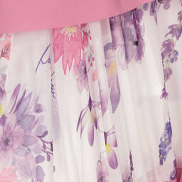 Patachou-Кремово-фиолетовое многоярусное платье с цветами | Childrensalon Outlet