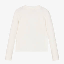 Patachou-Girls Ivory Rib Knit Sweater | Childrensalon Outlet