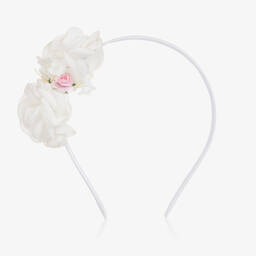 Patachou-Girls Ivory Roses Hairband | Childrensalon Outlet