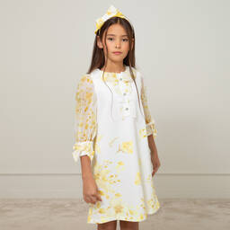 Patachou-Кремовое платье с желтыми цветами | Childrensalon Outlet