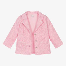 Patachou-Girls Lavender Pink Lace Blazer | Childrensalon Outlet