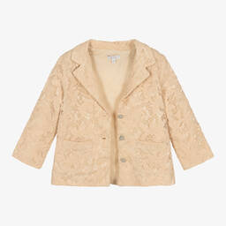 باتاشو-جاكيت بلايزر دانتيل لون بيج فاتح للبنات | Childrensalon Outlet