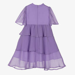 Patachou-Girls Lilac Chiffon Dress | Childrensalon Outlet