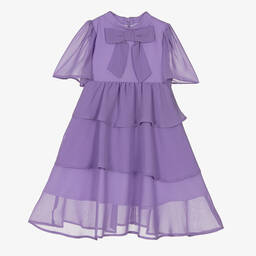 Patachou-Girls Lilac Chiffon Dress | Childrensalon Outlet
