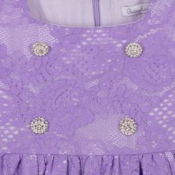 Patachou-Girls Lilac Lace Dress | Childrensalon Outlet