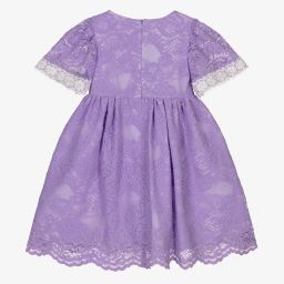 Patachou-Girls Lilac Lace Dress | Childrensalon Outlet