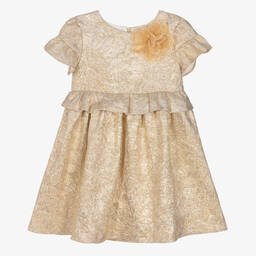 Patachou-Girls Metallic Gold Dress | Childrensalon Outlet