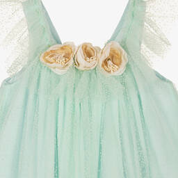 Patachou-Girls Mint Green Tulle Sleeveless Dress | Childrensalon Outlet