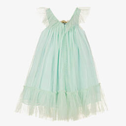 Patachou-Girls Mint Green Tulle Sleeveless Dress | Childrensalon Outlet