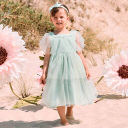 Patachou-Girls Mint Tulle & Chiffon Delight | Childrensalon Outlet