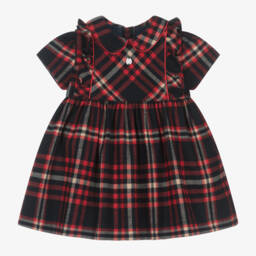 Patachou-Girls Navy and Red Plaid Dress | Childrensalon Outlet