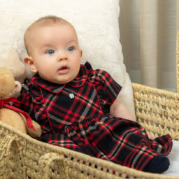 Patachou-Girls Navy and Red Plaid Dress | Childrensalon Outlet